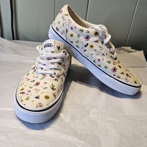 Vans Shoes Adult Doheny Ivory Floral Print Women’s Size 6.5 - Picture 1 of 12